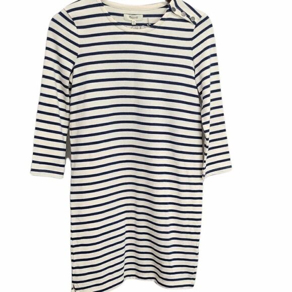 Madewell‎ Striped Midi 3/4 Sleeve Dress XXS - Picture 4 of 8